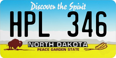ND license plate HPL346