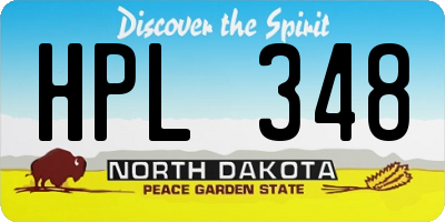 ND license plate HPL348