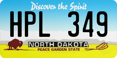 ND license plate HPL349