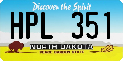 ND license plate HPL351