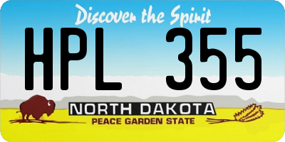 ND license plate HPL355