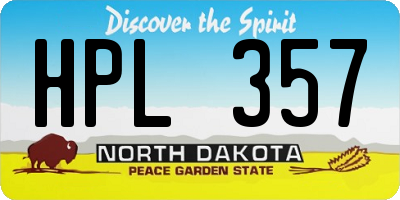 ND license plate HPL357