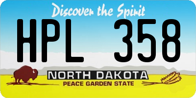 ND license plate HPL358
