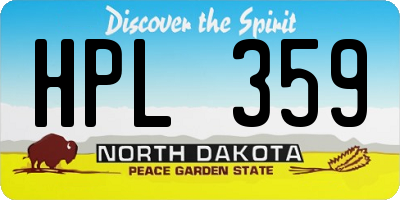 ND license plate HPL359