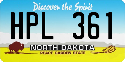ND license plate HPL361