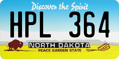 ND license plate HPL364