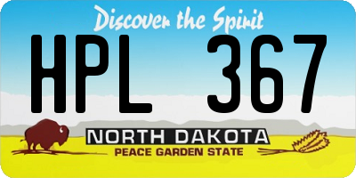 ND license plate HPL367