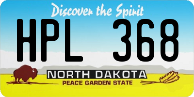 ND license plate HPL368
