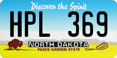 ND license plate HPL369