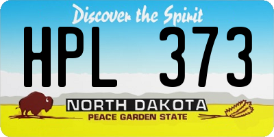 ND license plate HPL373
