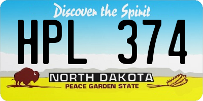 ND license plate HPL374