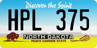 ND license plate HPL375