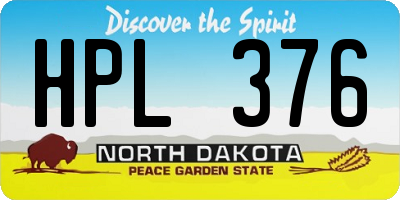 ND license plate HPL376