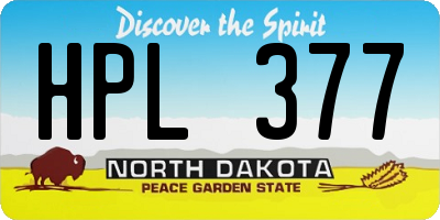 ND license plate HPL377