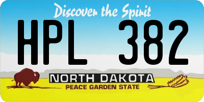 ND license plate HPL382