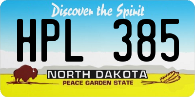 ND license plate HPL385
