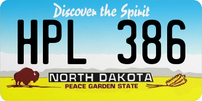 ND license plate HPL386