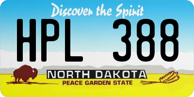 ND license plate HPL388