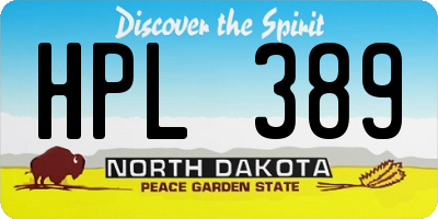 ND license plate HPL389