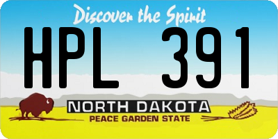 ND license plate HPL391