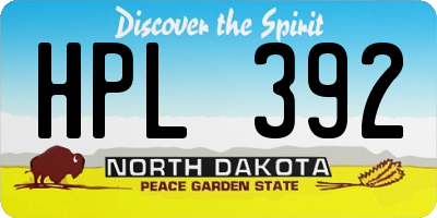 ND license plate HPL392