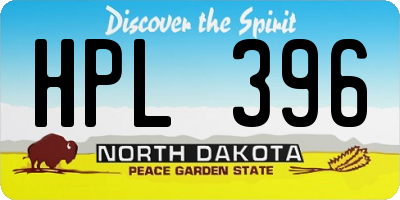 ND license plate HPL396