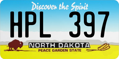 ND license plate HPL397