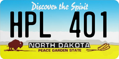 ND license plate HPL401