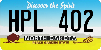 ND license plate HPL402