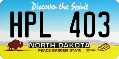 ND license plate HPL403