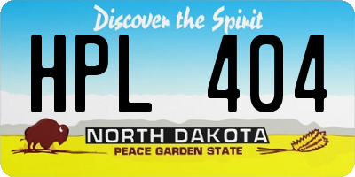 ND license plate HPL404
