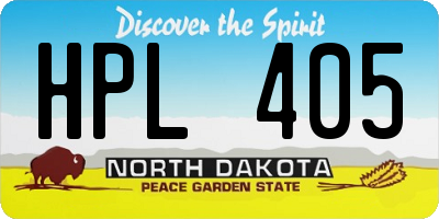 ND license plate HPL405