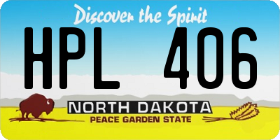 ND license plate HPL406