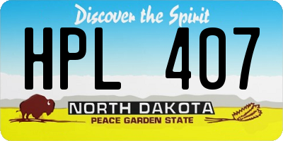ND license plate HPL407