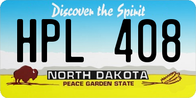 ND license plate HPL408
