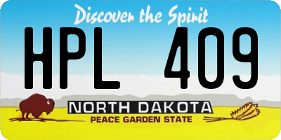 ND license plate HPL409