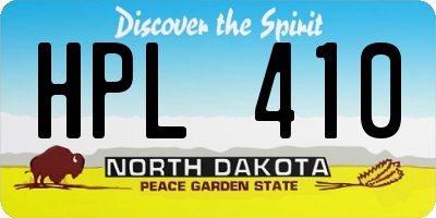 ND license plate HPL410