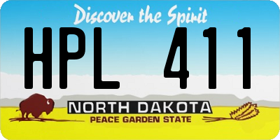 ND license plate HPL411