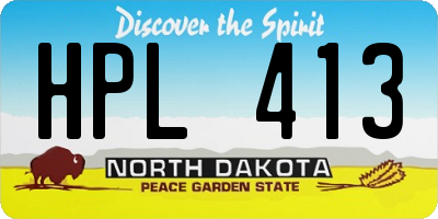 ND license plate HPL413