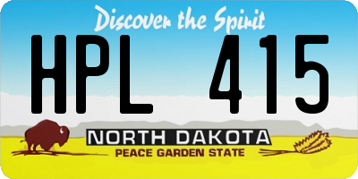 ND license plate HPL415