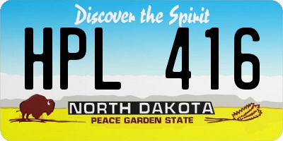 ND license plate HPL416