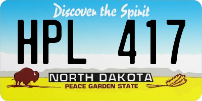 ND license plate HPL417