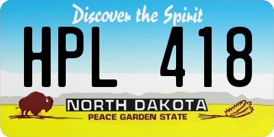 ND license plate HPL418