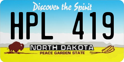 ND license plate HPL419