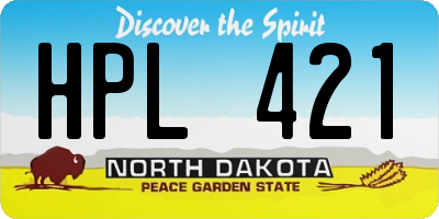 ND license plate HPL421