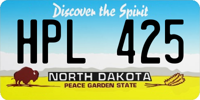 ND license plate HPL425