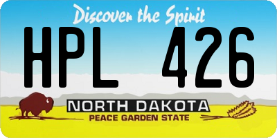 ND license plate HPL426