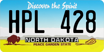 ND license plate HPL428