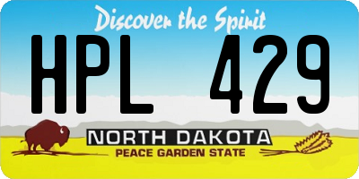 ND license plate HPL429