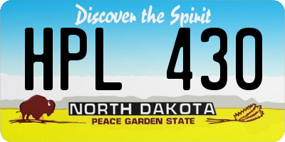 ND license plate HPL430